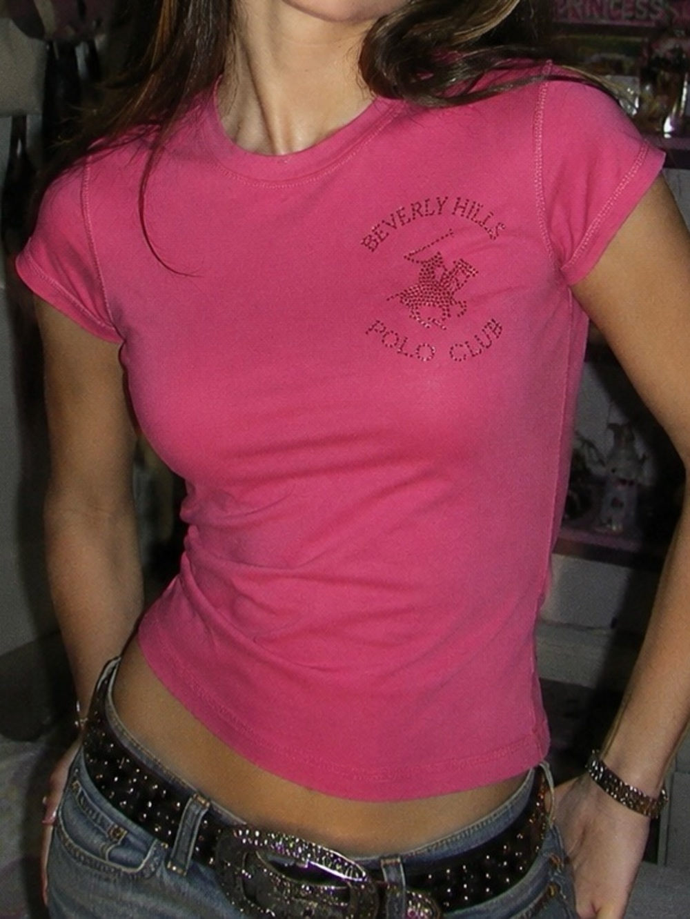 Beverly Hills Polo Club Women's Crewneck Short Sleeve Tee - Hot Pink - Picture 5 of 5